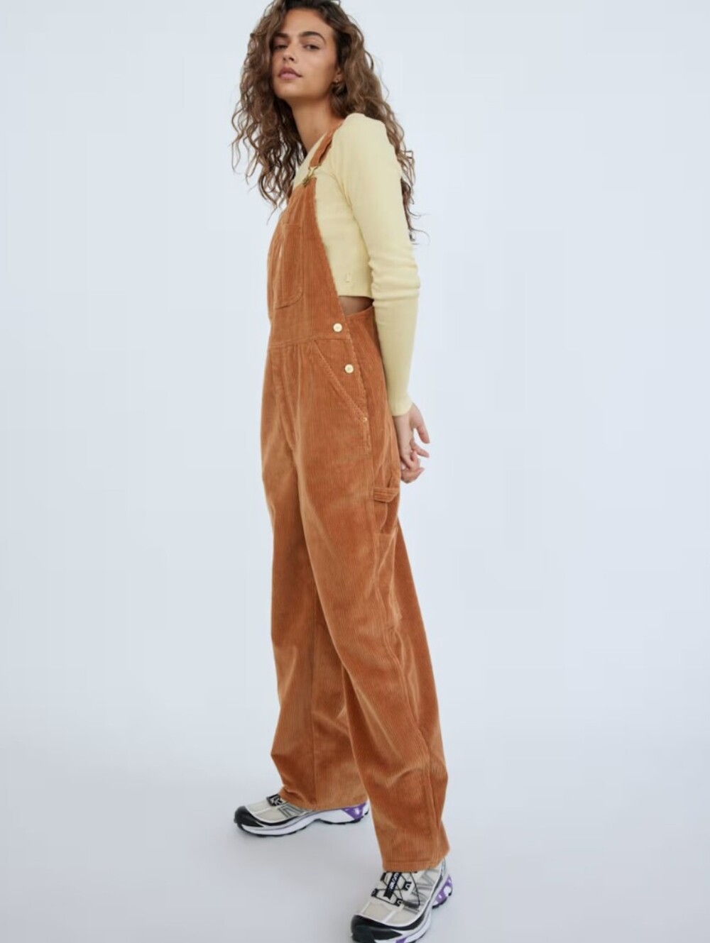 Aritzia Tna Avery Overall cordoroy tabaco brown Medium
